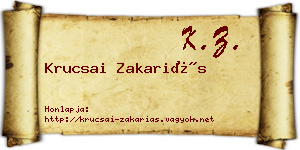 Krucsai Zakariás névjegykártya